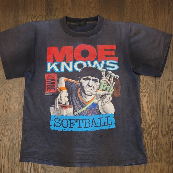 Changes Other - Vintage 1991 Three Stooges Moe Knows Softball Single Stitch T-Shirt Made in USA